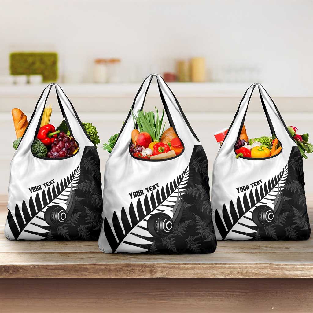 New Zealand Lawn Bowls Custom Grocery Bag Aotearoa Silver Fern - Polynesian Pride