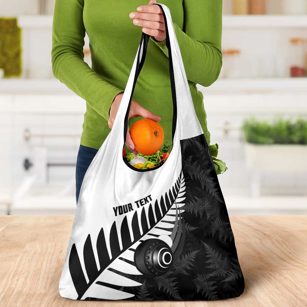 New Zealand Lawn Bowls Custom Grocery Bag Aotearoa Silver Fern - Polynesian Pride