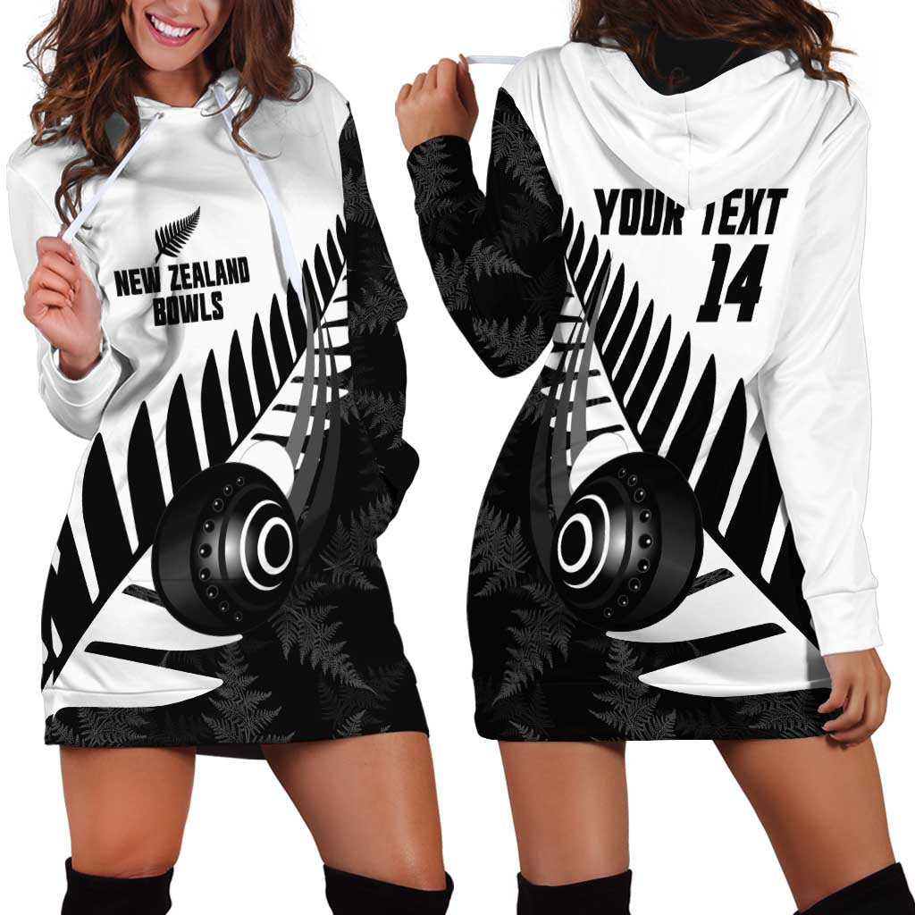 New Zealand Lawn Bowls Custom Hoodie Dress Aotearoa Silver Fern - Polynesian Pride