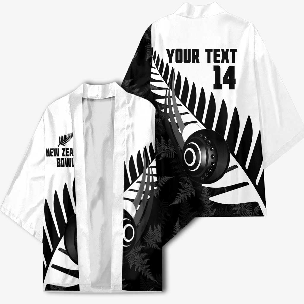 New Zealand Lawn Bowls Custom Kimono Aotearoa Silver Fern - Polynesian Pride