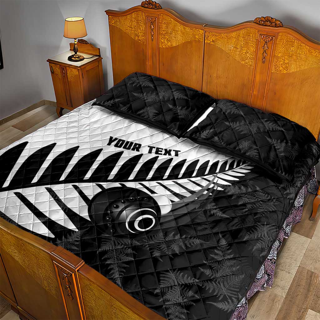 New Zealand Lawn Bowls Custom Quilt Bed Set Aotearoa Silver Fern - Polynesian Pride