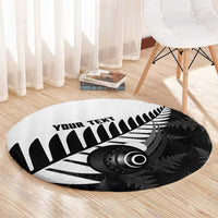 New Zealand Lawn Bowls Custom Round Carpet Aotearoa Silver Fern - Polynesian Pride