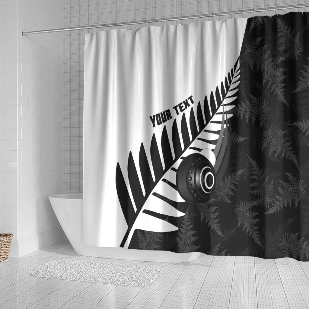 New Zealand Lawn Bowls Custom Shower Curtain Aotearoa Silver Fern - Polynesian Pride