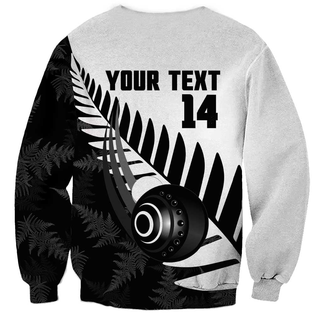 New Zealand Lawn Bowls Custom Sweatshirt Aotearoa Silver Fern - Polynesian Pride