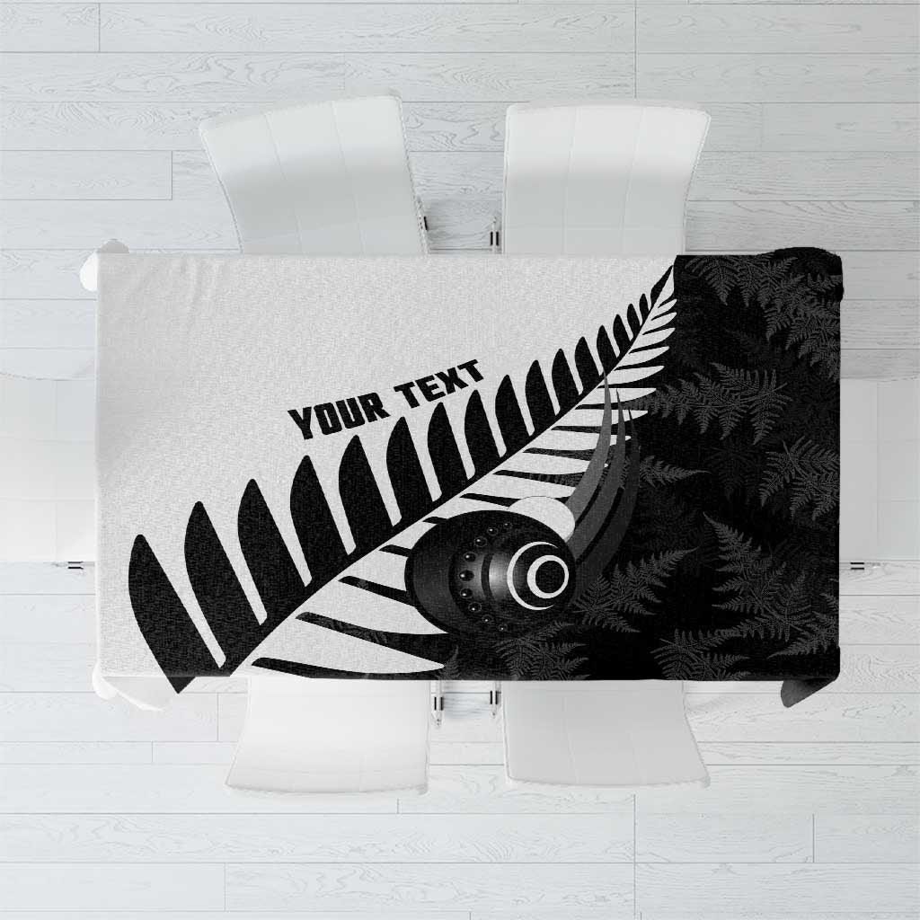 New Zealand Lawn Bowls Custom Tablecloth Aotearoa Silver Fern - Polynesian Pride