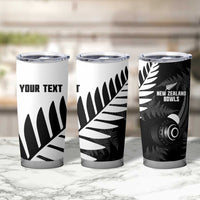 New Zealand Lawn Bowls Custom Tumbler Cup Aotearoa Silver Fern - Polynesian Pride