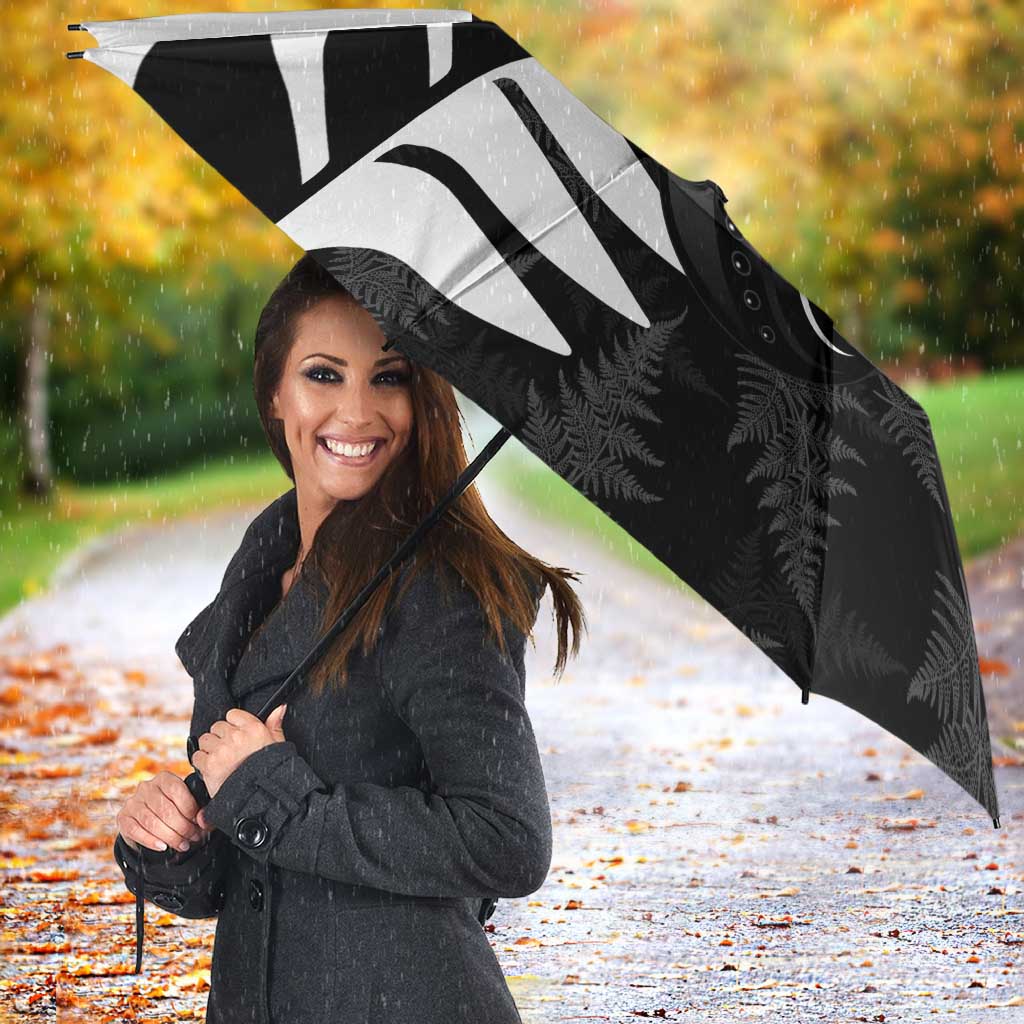 New Zealand Lawn Bowls Custom Umbrella Aotearoa Silver Fern - Polynesian Pride