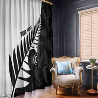 New Zealand Lawn Bowls Custom Window Curtain Aotearoa Silver Fern - Polynesian Pride