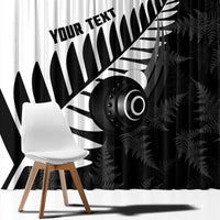 New Zealand Lawn Bowls Custom Window Curtain Aotearoa Silver Fern - Polynesian Pride