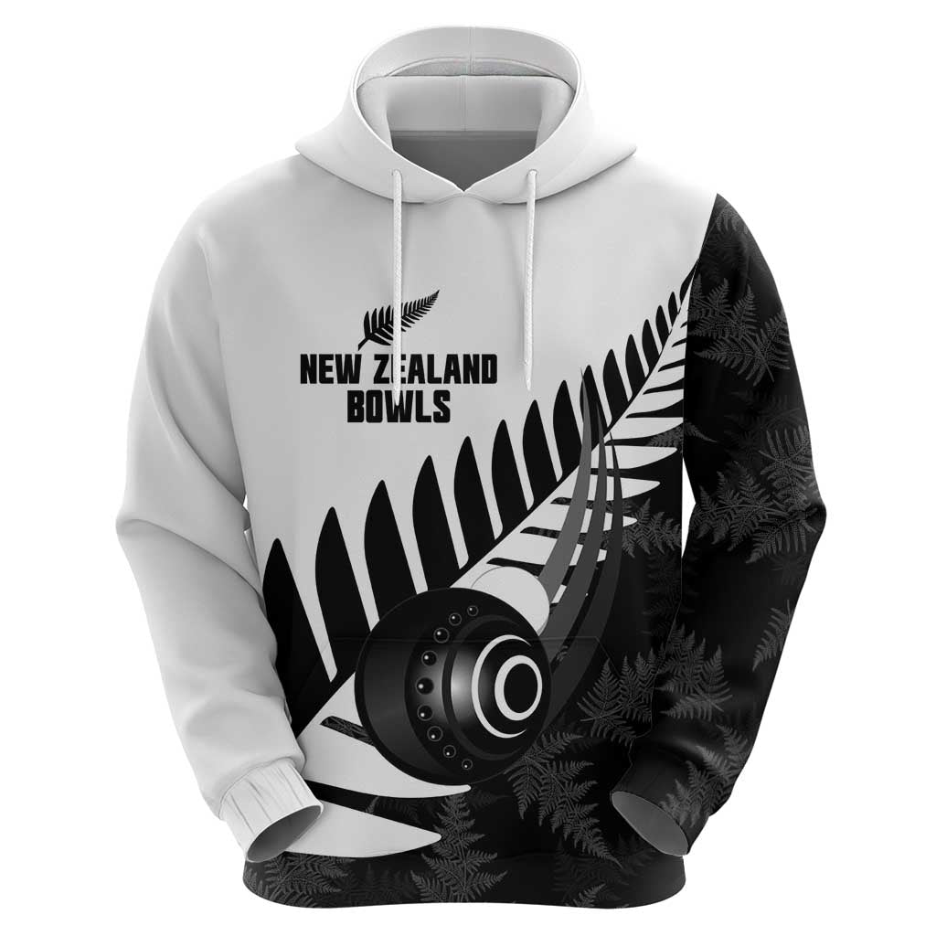 New Zealand Lawn Bowls Custom Zip Hoodie Aotearoa Silver Fern - Polynesian Pride
