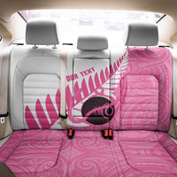 New Zealand Lawn Bowls Breast Cancer Custom Back Car Seat Cover Aotearoa Maori Silver Fern Pink Ribbon - Polynesian Pride