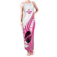 New Zealand Lawn Bowls Breast Cancer Custom Family Matching Tank Maxi Dress and Hawaiian Shirt Aotearoa Maori Silver Fern Pink Ribbon - Polynesian Pride