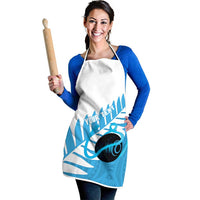 New Zealand Lawn Bowls Prostate Cancer Custom Apron Aotearoa Maori Silver Fern Blue Ribbon - Polynesian Pride