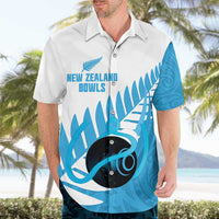 New Zealand Lawn Bowls Prostate Cancer Custom Hawaiian Shirt Aotearoa Maori Silver Fern Blue Ribbon - Polynesian Pride