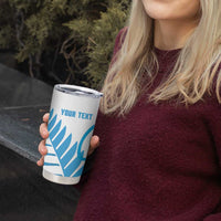 New Zealand Lawn Bowls Prostate Cancer Custom Tumbler Cup Aotearoa Maori Silver Fern Blue Ribbon - Polynesian Pride