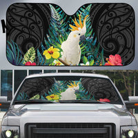 Sulphur-crested Cockatoo New Zealand Auto Sun Shade Paua Shell Aotearoa Maori Tropical Flowers - Polynesian Pride