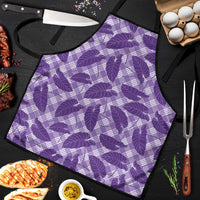 Purple Hawaii Kalo Palaka Motifs Apron Hawaiian Taro Leaves Elegant Vibes - Polynesian Pride