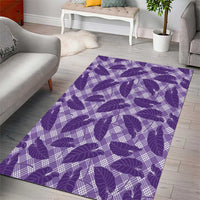 Purple Hawaii Kalo Palaka Motifs Area Rug Hawaiian Taro Leaves Elegant Vibes - Polynesian Pride