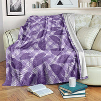 Purple Hawaii Kalo Palaka Motifs Blanket Hawaiian Taro Leaves Elegant Vibes - Polynesian Pride