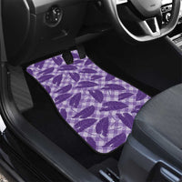 Purple Hawaii Kalo Palaka Motifs Car Mats Hawaiian Taro Leaves Elegant Vibes - Polynesian Pride