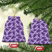 Purple Hawaii Kalo Palaka Motifs Ceramic Ornament Hawaiian Taro Leaves Elegant Vibes - Polynesian Pride