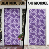 Purple Hawaii Kalo Palaka Motifs Door Cover Hawaiian Taro Leaves Elegant Vibes - Polynesian Pride