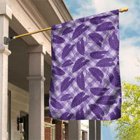 Purple Hawaii Kalo Palaka Motifs Garden Flag Hawaiian Taro Leaves Elegant Vibes - Polynesian Pride