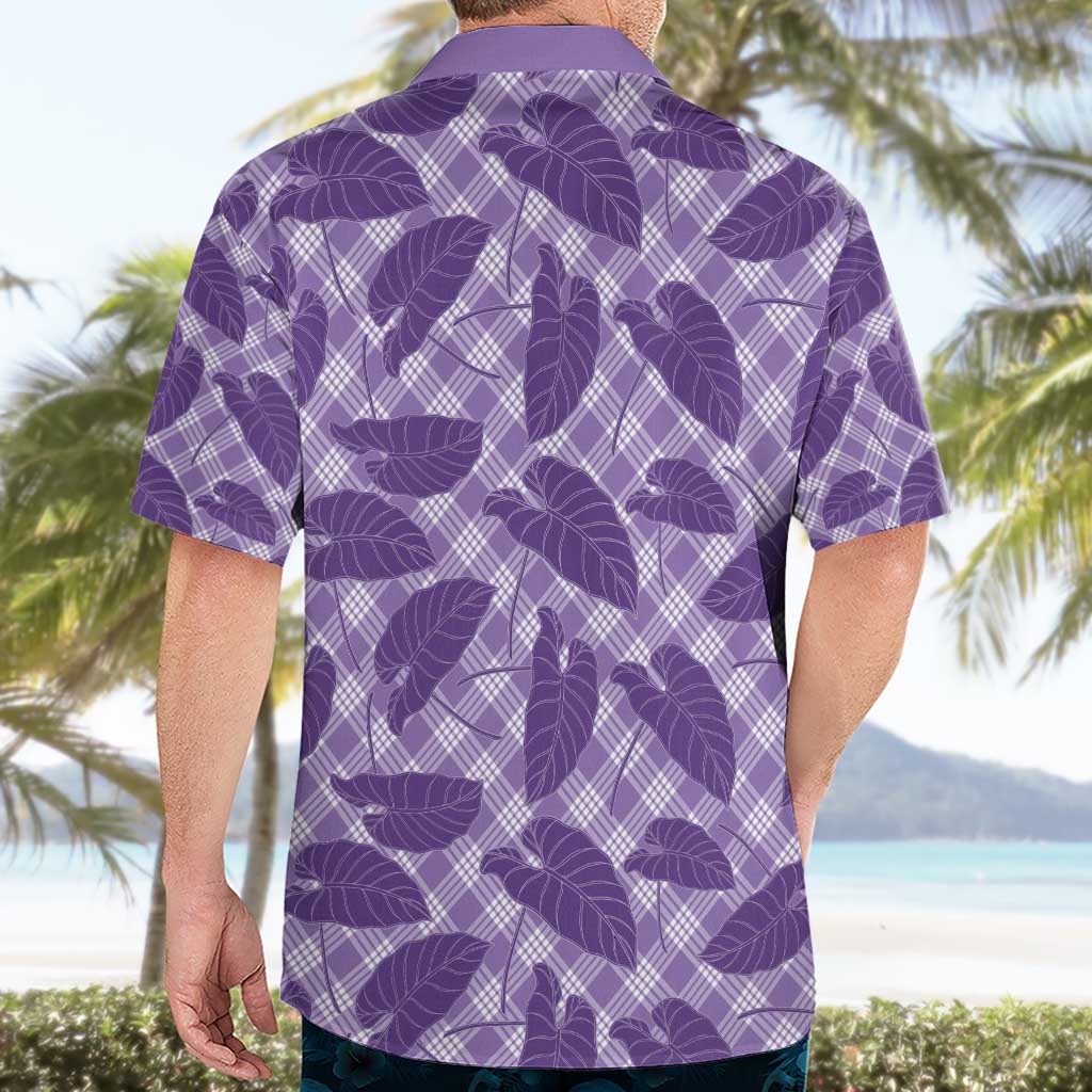 Purple Hawaii Kalo Palaka Motifs Hawaiian Shirt Hawaiian Taro Leaves Elegant Vibes - Polynesian Pride