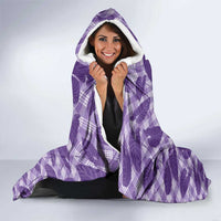 Purple Hawaii Kalo Palaka Motifs Hooded Blanket Hawaiian Taro Leaves Elegant Vibes - Polynesian Pride