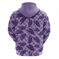 Purple Hawaii Kalo Palaka Motifs Hoodie Hawaiian Taro Leaves Elegant Vibes - Polynesian Pride