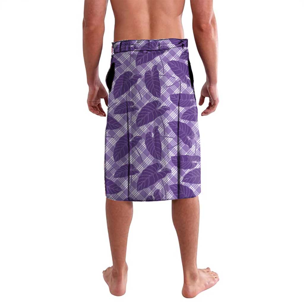 Purple Hawaii Kalo Palaka Motifs Lavalava Hawaiian Taro Leaves Elegant Vibes - Polynesian Pride