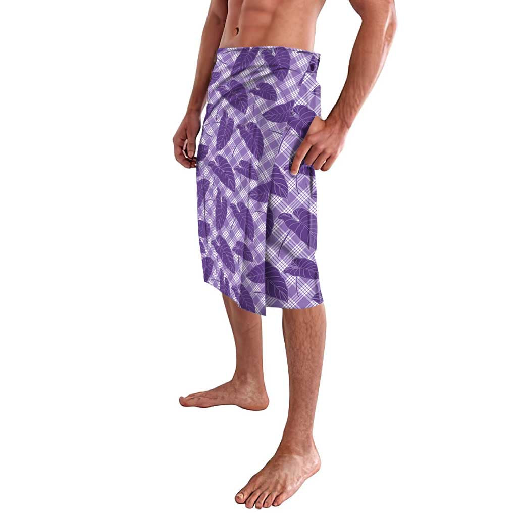 Purple Hawaii Kalo Palaka Motifs Lavalava Hawaiian Taro Leaves Elegant Vibes - Polynesian Pride