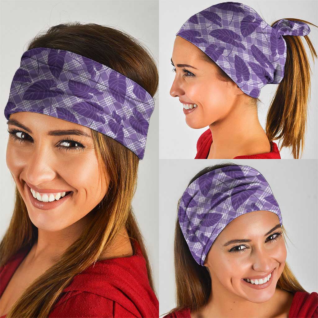 Purple Hawaii Kalo Palaka Motifs Neck Gaiter Hawaiian Taro Leaves Elegant Vibes - Polynesian Pride