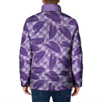 Purple Hawaii Kalo Palaka Motifs Padded Jacket Hawaiian Taro Leaves Elegant Vibes - Polynesian Pride