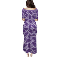Purple Hawaii Kalo Palaka Motifs Puletasi Hawaiian Taro Leaves Elegant Vibes - Polynesian Pride