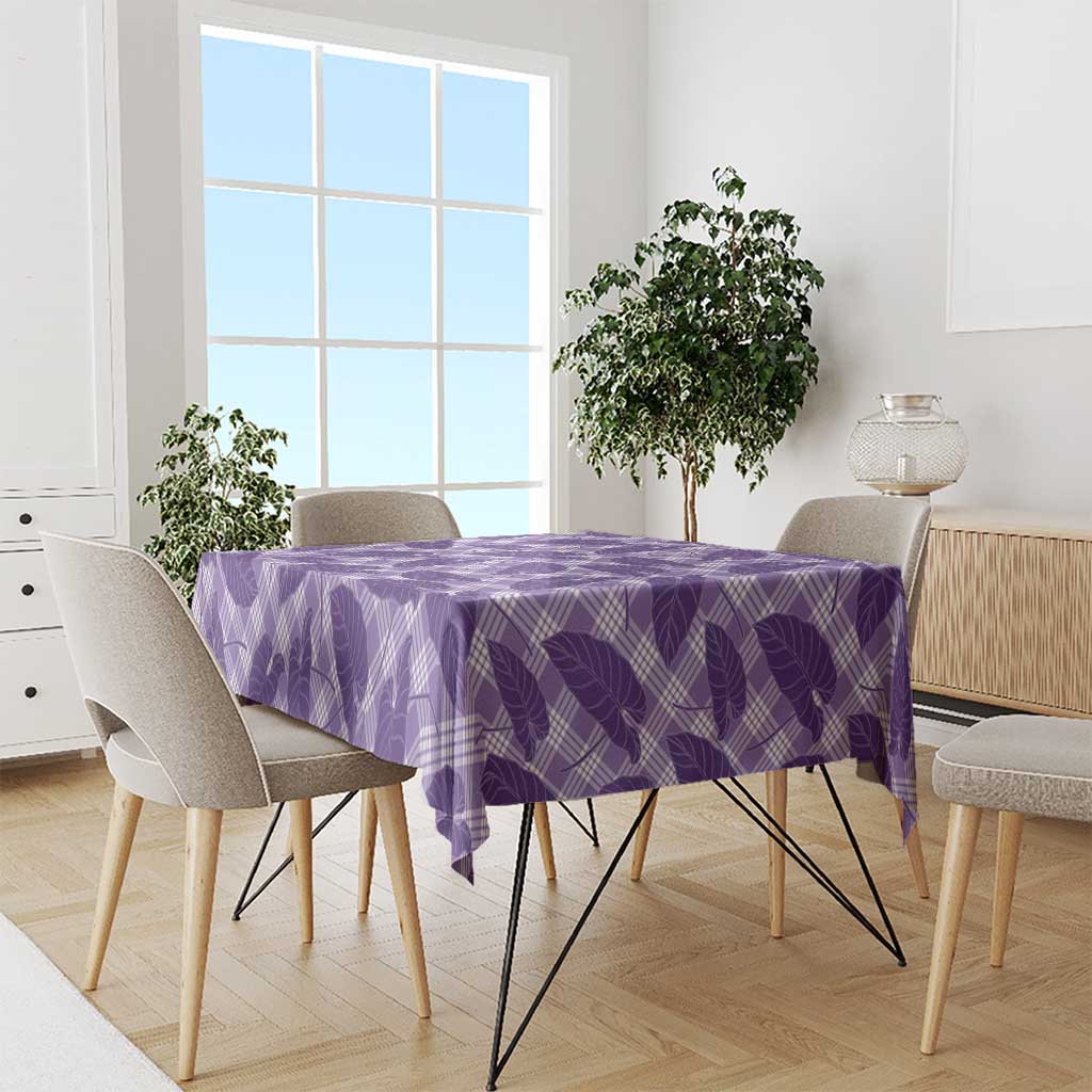 Purple Hawaii Kalo Palaka Motifs Tablecloth Hawaiian Taro Leaves Elegant Vibes - Polynesian Pride