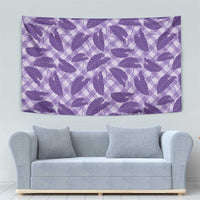 Purple Hawaii Kalo Palaka Motifs Tapestry Hawaiian Taro Leaves Elegant Vibes - Polynesian Pride