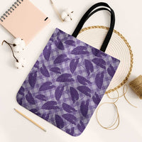 Purple Hawaii Kalo Palaka Motifs Tote Bag Hawaiian Taro Leaves Elegant Vibes - Polynesian Pride