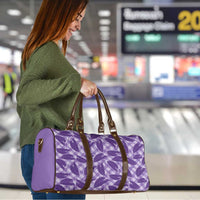 Purple Hawaii Kalo Palaka Motifs Travel Bag Hawaiian Taro Leaves Elegant Vibes - Polynesian Pride