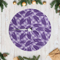 Purple Hawaii Kalo Palaka Motifs Tree Skirt Hawaiian Taro Leaves Elegant Vibes - Polynesian Pride