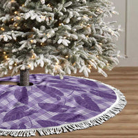 Purple Hawaii Kalo Palaka Motifs Tree Skirt Hawaiian Taro Leaves Elegant Vibes - Polynesian Pride