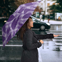 Purple Hawaii Kalo Palaka Motifs Umbrella Hawaiian Taro Leaves Elegant Vibes - Polynesian Pride