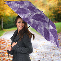 Purple Hawaii Kalo Palaka Motifs Umbrella Hawaiian Taro Leaves Elegant Vibes - Polynesian Pride