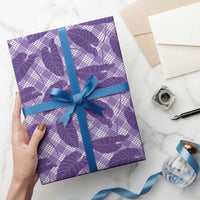 Purple Hawaii Kalo Palaka Motifs Wrapping Paper Hawaiian Taro Leaves Elegant Vibes - Polynesian Pride
