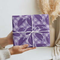 Purple Hawaii Kalo Palaka Motifs Wrapping Paper Hawaiian Taro Leaves Elegant Vibes - Polynesian Pride