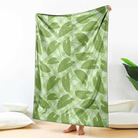 Green Hawaii Kalo Palaka Motifs Blanket Hawaiian Taro Leaves Elegant Vibes - Polynesian Pride