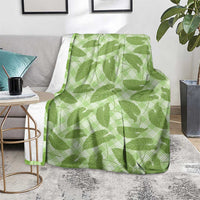 Green Hawaii Kalo Palaka Motifs Blanket Hawaiian Taro Leaves Elegant Vibes - Polynesian Pride