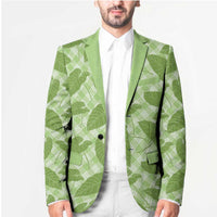 Green Hawaii Kalo Palaka Motifs Blazer Hawaiian Taro Leaves Elegant Vibes - Polynesian Pride