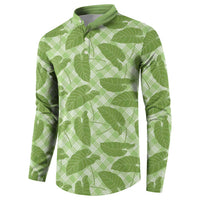 Green Hawaii Kalo Palaka Motifs Button Sweatshirt Hawaiian Taro Leaves Elegant Vibes - Polynesian Pride