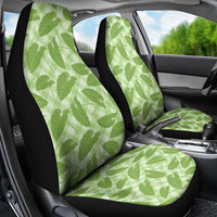 Green Hawaii Kalo Palaka Motifs Car Seat Cover Hawaiian Taro Leaves Elegant Vibes - Polynesian Pride